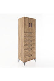 Hyperion Dolap Tek Raflı 6 Çekmeceli 2 Kapaklı 60x44x182 - S56M011V9B