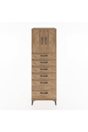 Hyperion Dolap Tek Raflı 6 Çekmeceli 2 Kapaklı 60x44x182 - S56M011V9B