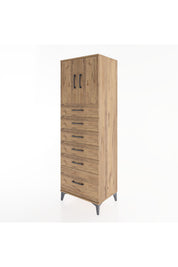 Hyperion Dolap Tek Raflı 6 Çekmeceli 2 Kapaklı 60x44x182 - S56M011V9B