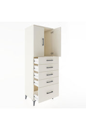 Hyperion Dolap Tek Raflı 5 Çekmeceli 2 Kapaklı 60x44x182 - S56M012V1B