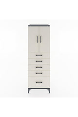 Hyperion Dolap Tek Raflı 5 Çekmeceli 2 Kapaklı 60x44x182