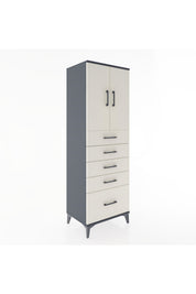 Hyperion Dolap Tek Raflı 5 Çekmeceli 2 Kapaklı 60x44x182 - S56M012V4B