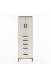 Hyperion Dolap Tek Raflı 5 Çekmeceli 2 Kapaklı 60x44x182 - S56M012V7B