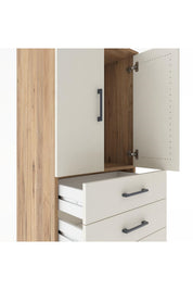 Hyperion Dolap Tek Raflı 5 Çekmeceli 2 Kapaklı 60x44x182 - S56M012V7B