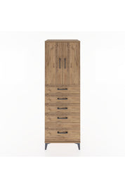 Hyperion Dolap Tek Raflı 5 Çekmeceli 2 Kapaklı 60x44x182 - S56M012V9B