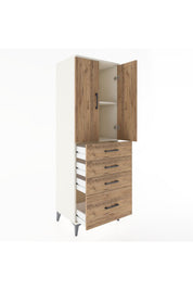 Hyperion Dolap 2 Raflı 4 Çekmeceli 2 Kapaklı 60x44x182 Aytaşı-Çam