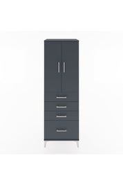 Hyperion Dolap 2 Raflı 4 Çekmeceli 2 Kapaklı 60x44x182 Antrasit-Antrasit