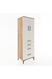 Hyperion Dolap 2 Raflı 4 Çekmeceli 2 Kapaklı 60x44x182 Çam-Aytaşı