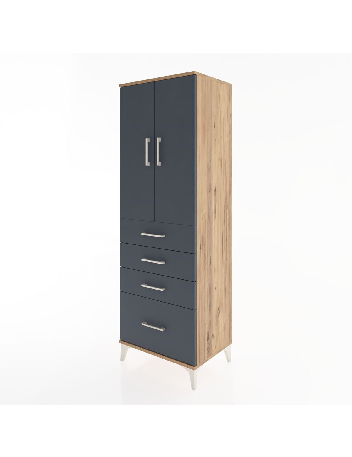 Hyperion Dolap 2 Raflı 4 Çekmeceli 2 Kapaklı 60x44x182 - S56M013V8B