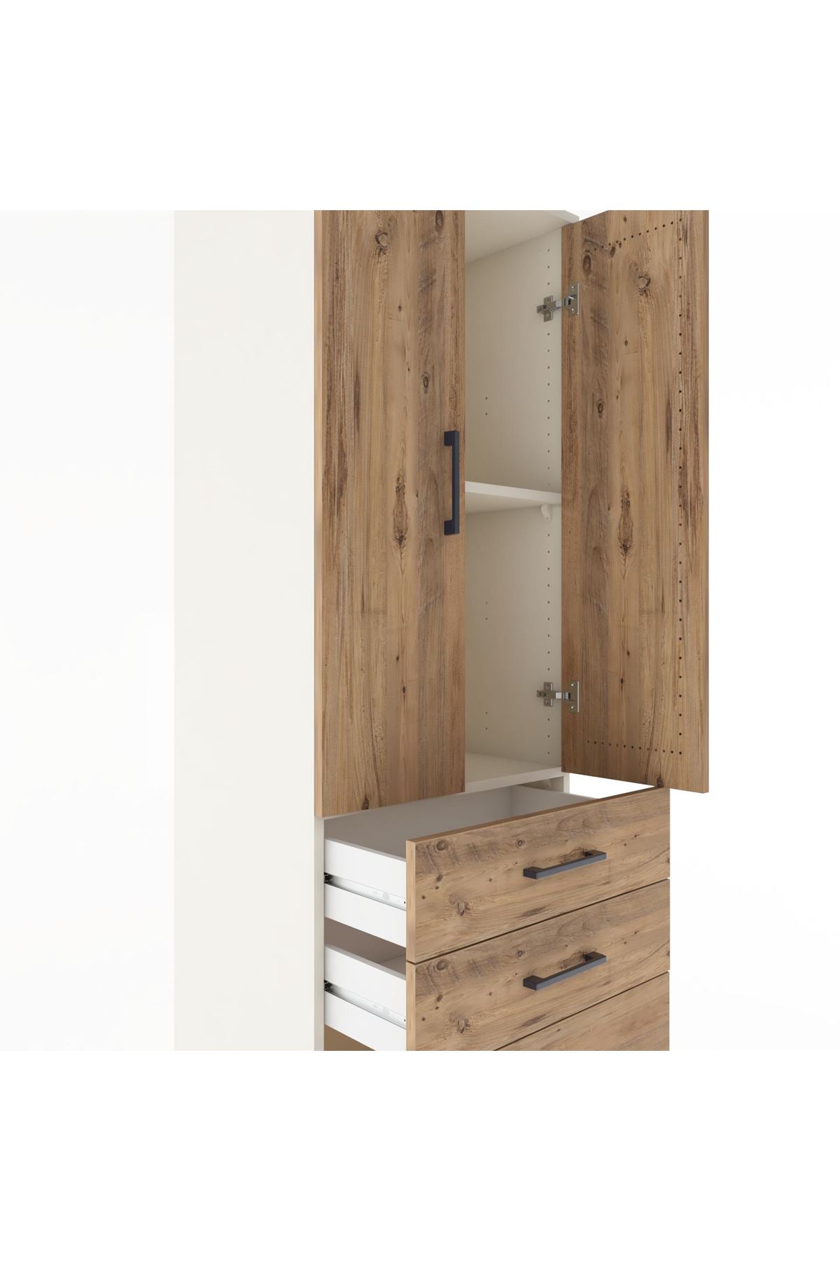 Hyperion Dolap 2 Raflı 3 Çekmeceli 2 Kapaklı 60x44x182 Aytaşı-Çam