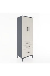 Hyperion Dolap 2 Raflı 3 Çekmeceli 2 Kapaklı 60x44x182 Antrasit-Aytaşı