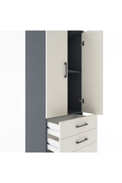 Hyperion Dolap 2 Raflı 3 Çekmeceli 2 Kapaklı 60x44x182 Antrasit-Aytaşı