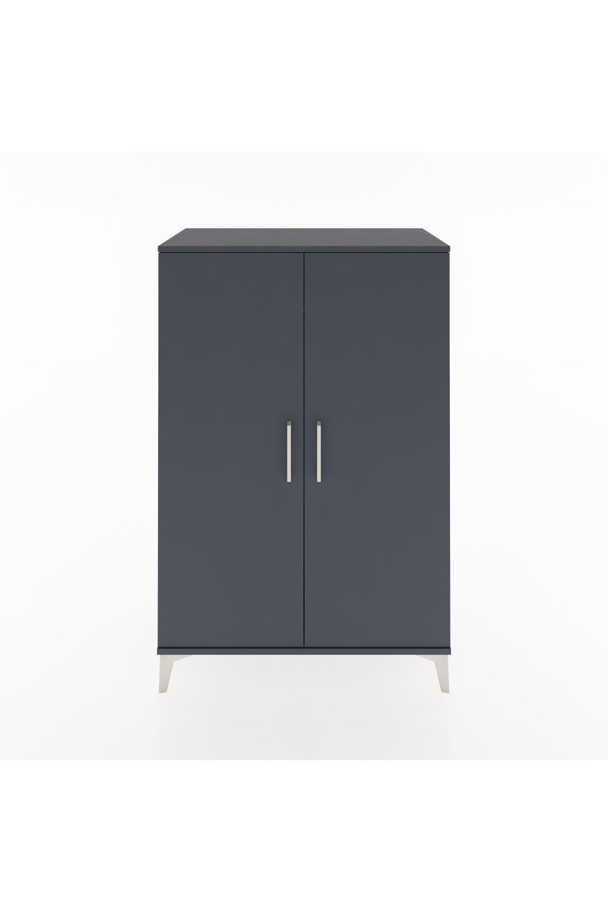 Hyperion Dolap 2 Kapaklı Tek Askılı 88x44x134 Antrasit-Antrasit