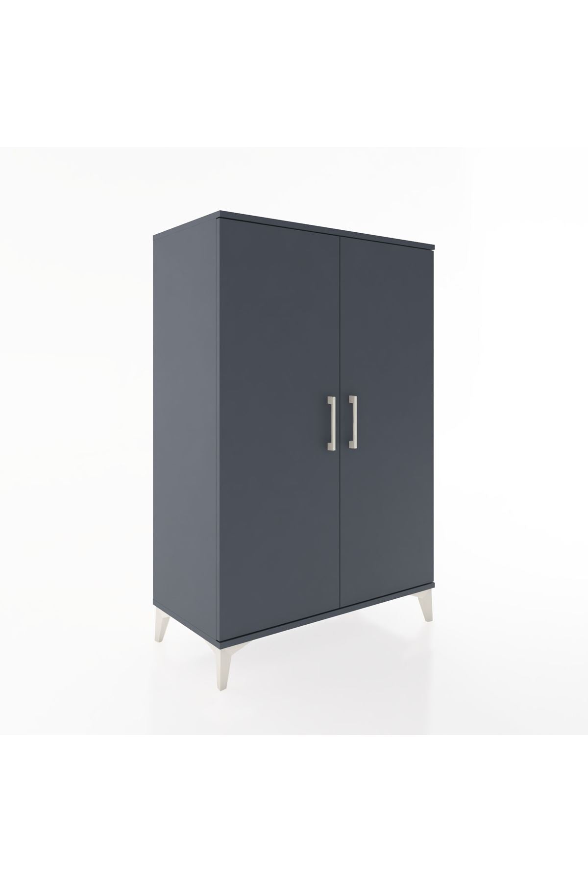 Hyperion Dolap 2 Kapaklı Tek Askılı 88x44x134 Antrasit-Antrasit