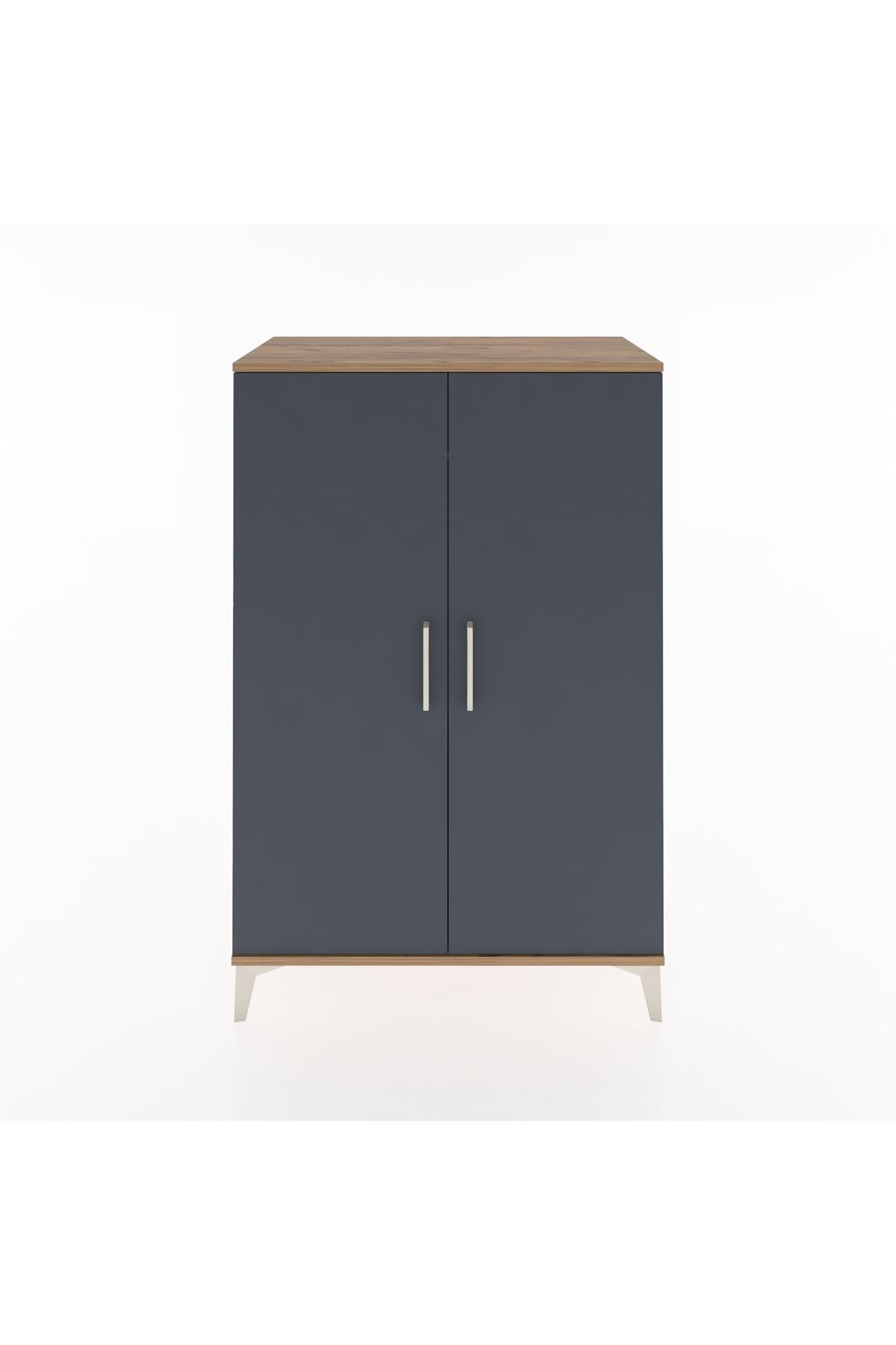 Hyperion Dolap 2 Kapaklı Tek Askılı 88x44x134 Çam-Antrasit