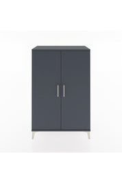 Hyperion Dolap 2 Raflı 2 Kapaklı Tek Askılı 88x44x134 Antrasit-Antrasit