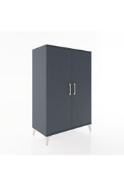 Hyperion Dolap 2 Raflı 2 Kapaklı Tek Askılı 88x44x134 Antrasit-Antrasit