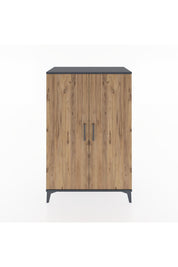 Hyperion Dolap 2 Raflı 2 Kapaklı Tek Askılı 88x44x134 Antrasit-Çam