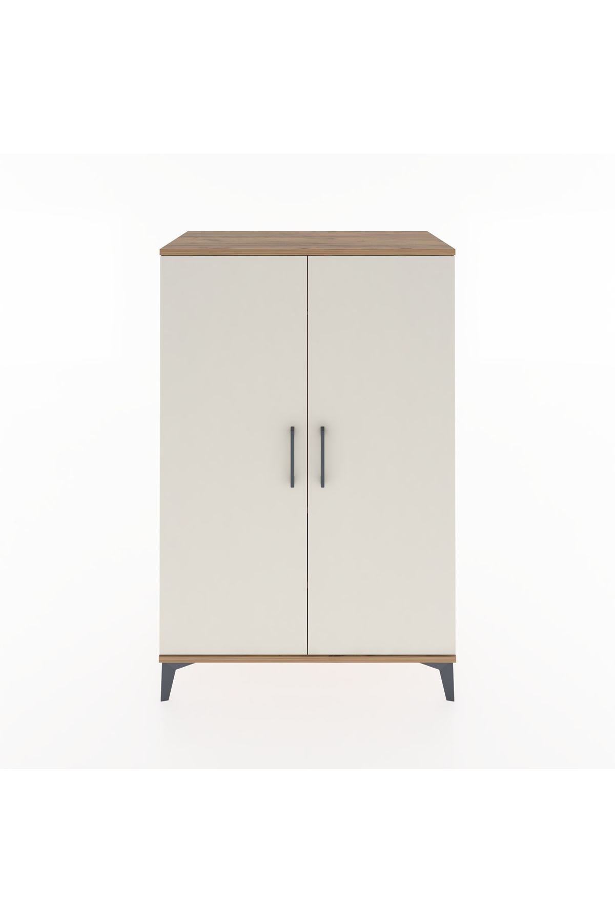 Hyperion Dolap 2 Raflı 2 Kapaklı Tek Askılı 88x44x134 Çam-Aytaşı
