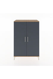 Hyperion Dolap 2 Raflı 2 Kapaklı Tek Askılı 88x44x134 Çam-Antrasit