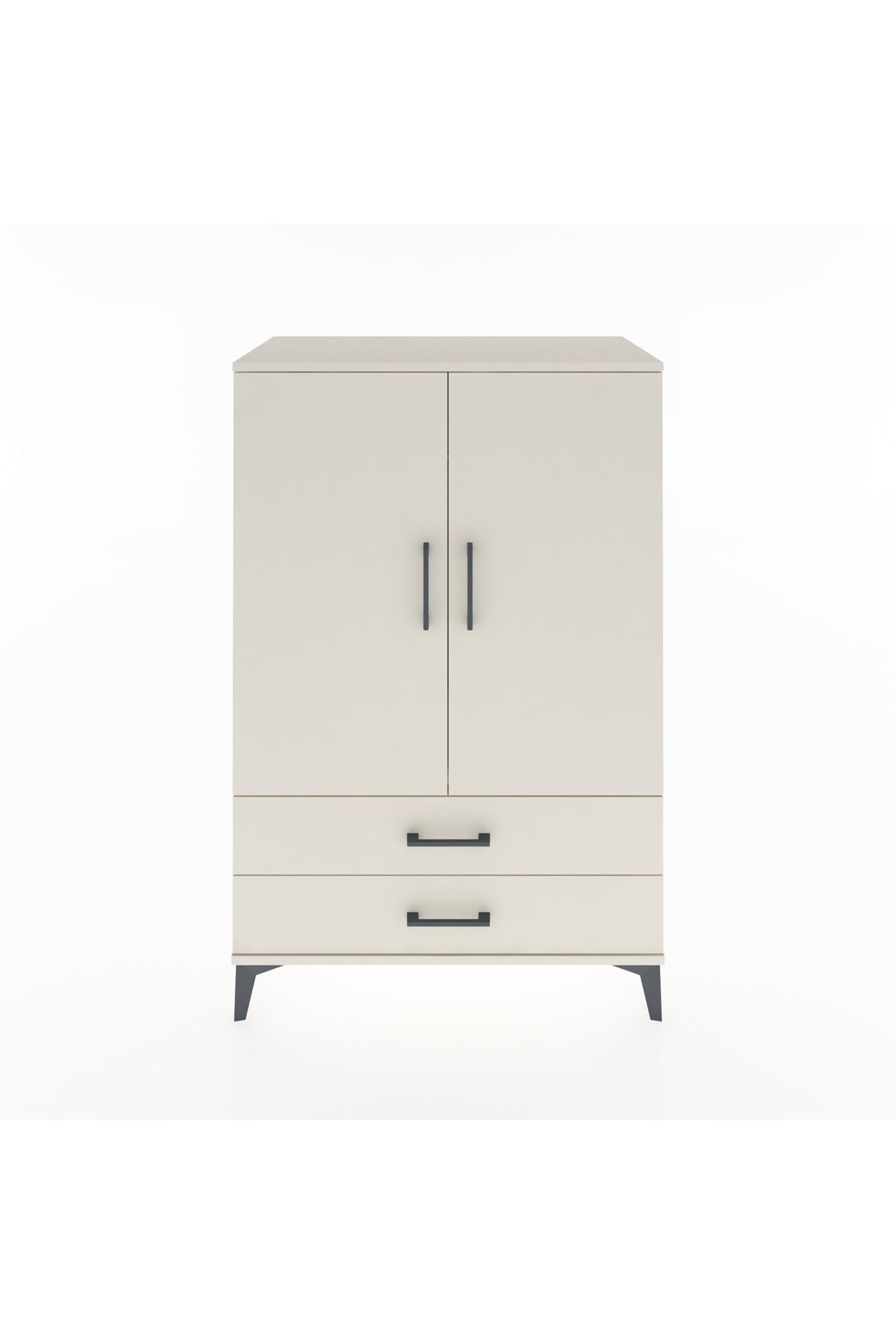 Hyperion Dolap Tek Raflı 2 Çekmeceli Tek Askılı 88x44x134 - S51M115V1B