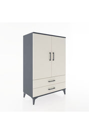 Hyperion Dolap Tek Raflı 2 Çekmeceli Tek Askılı 88x44x134 Antrasit-Aytaşı