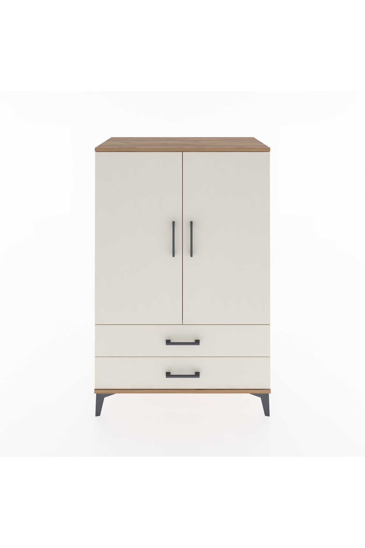 Hyperion Dolap Tek Raflı 2 Çekmeceli Tek Askılı 88x44x134 - S51M115V7B