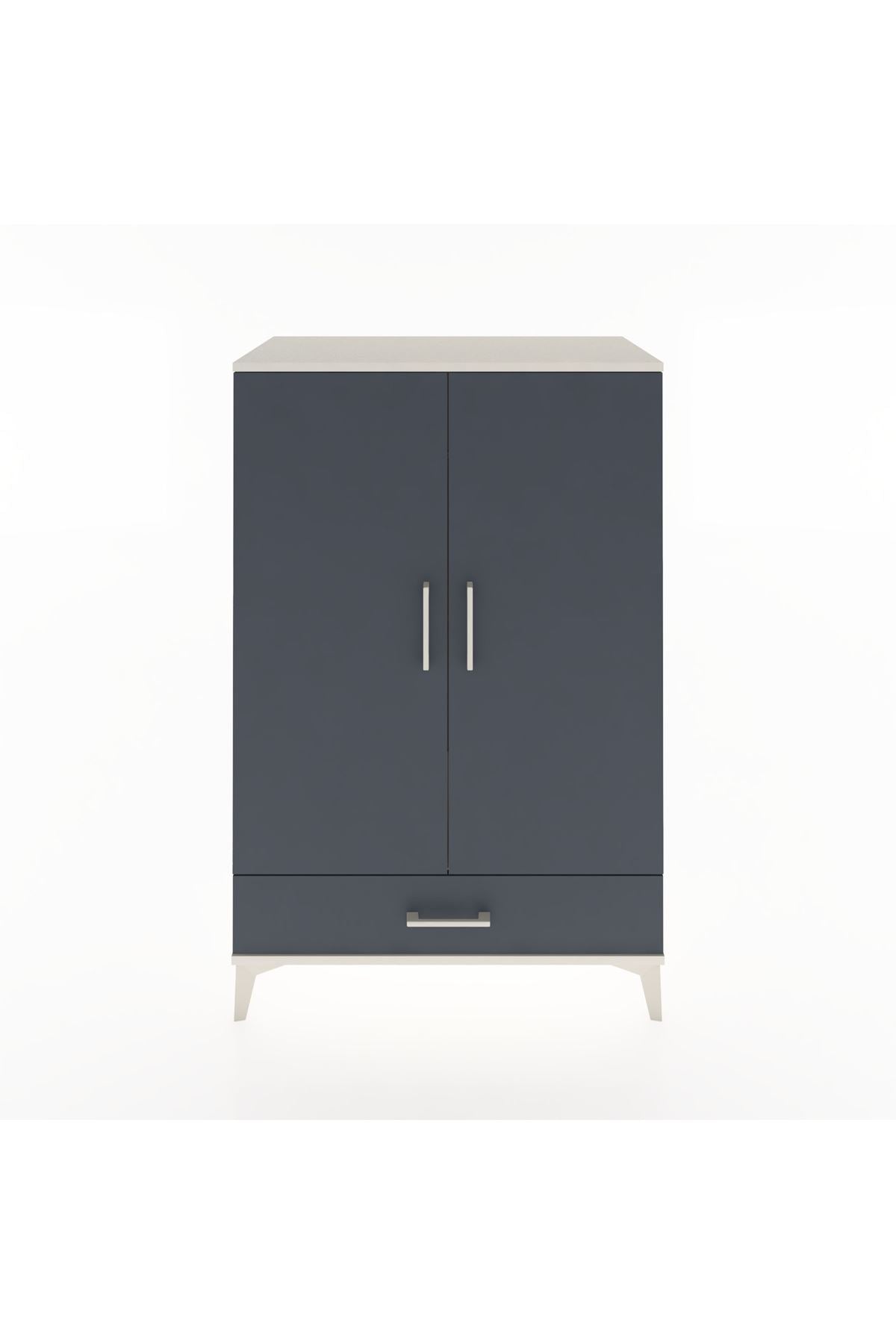 Hyperion Dolap Tek Raflı Tek Çekmeceli Tek Askılı 88x44x134 Aytaşı-Antrasit