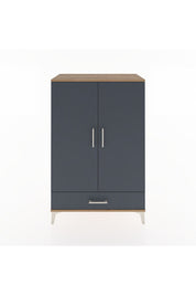 Hyperion Dolap Tek Raflı Tek Çekmeceli Tek Askılı 88x44x134 Çam-Antrasit