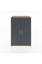 Hyperion Dolap 3 Raflı 2 Kapaklı 88x44x134 Çam-Antrasit