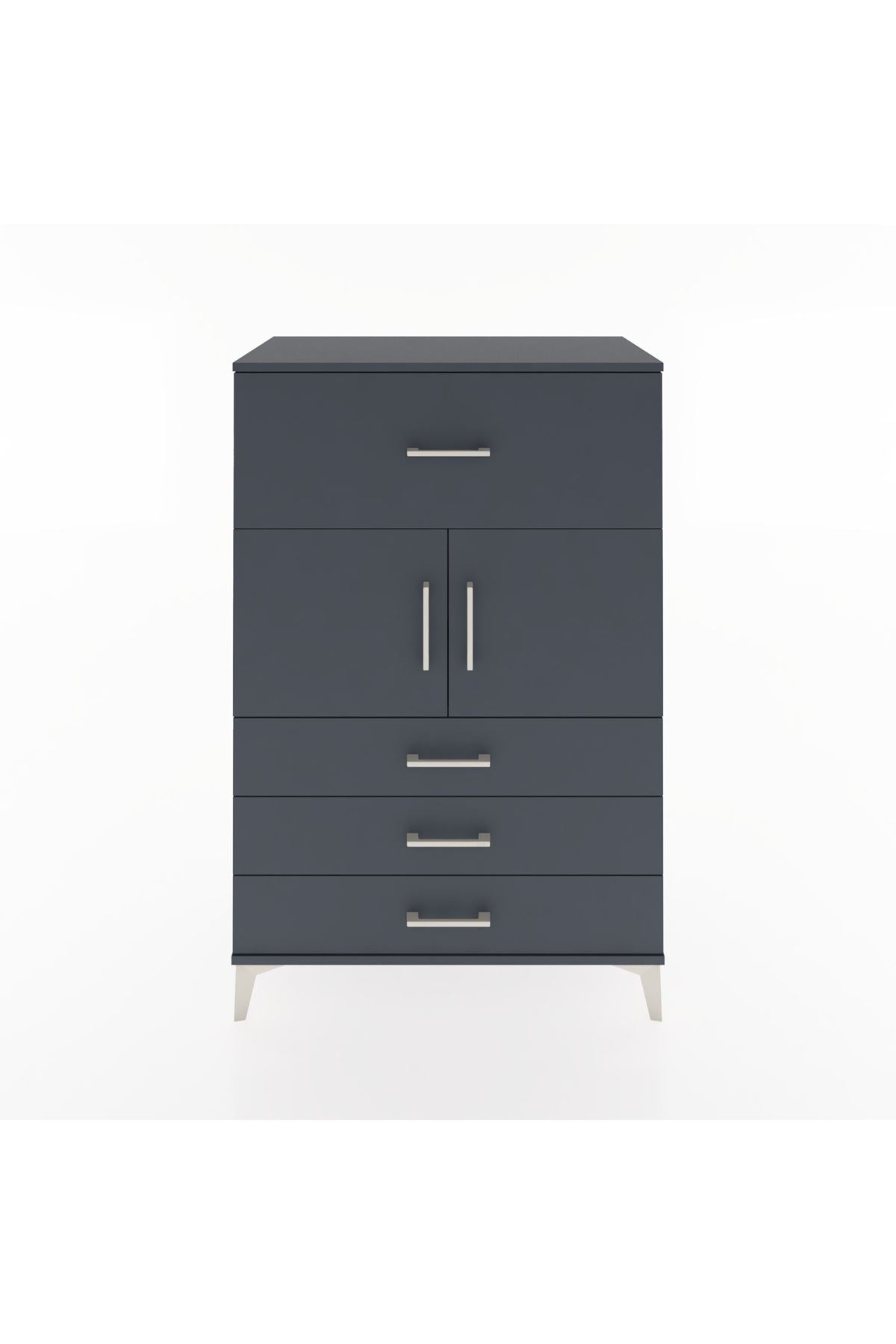 Hyperion Dolap Tek Raflı 4 Çekmeceli 2 Kapaklı 88x44x134 - S51M119V5B