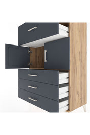 Hyperion Dolap Tek Raflı 4 Çekmeceli 2 Kapaklı 88x44x134 - S51M119V8B