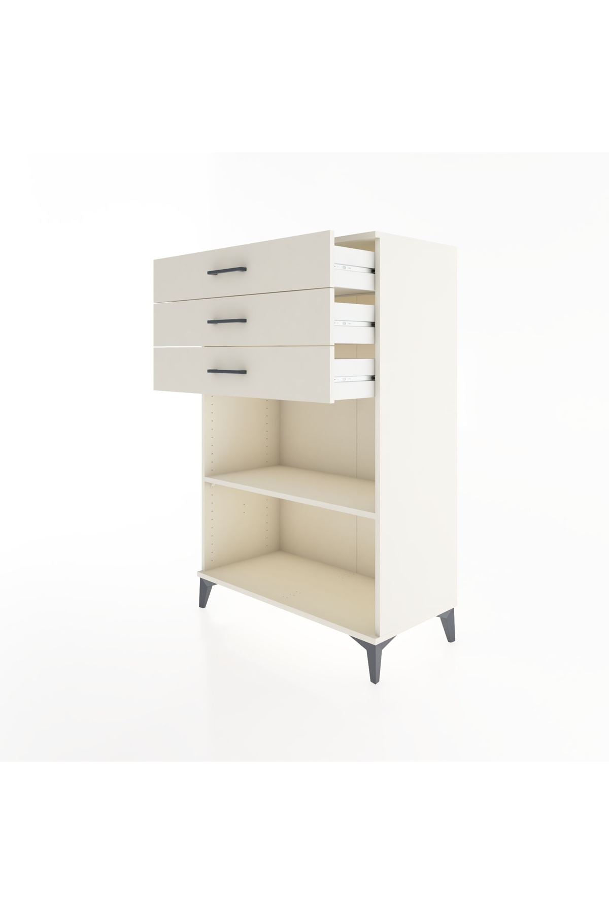 Hyperion Dolap Tek Raflı 3 Çekmeceli 88x44x134 - S51M121V1B