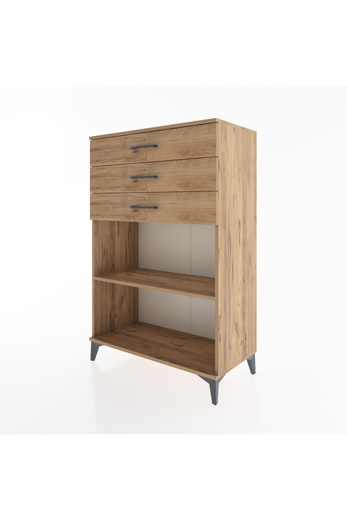 Hyperion Dolap Tek Raflı 3 Çekmeceli 88x44x134 - S51M121V9B