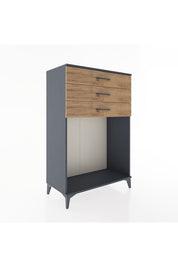 Hyperion Dolap 3 Çekmeceli 88x44x134 Antrasit-Çam