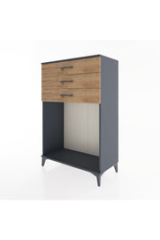 Hyperion Dolap 3 Çekmeceli 88x44x134 Antrasit-Çam