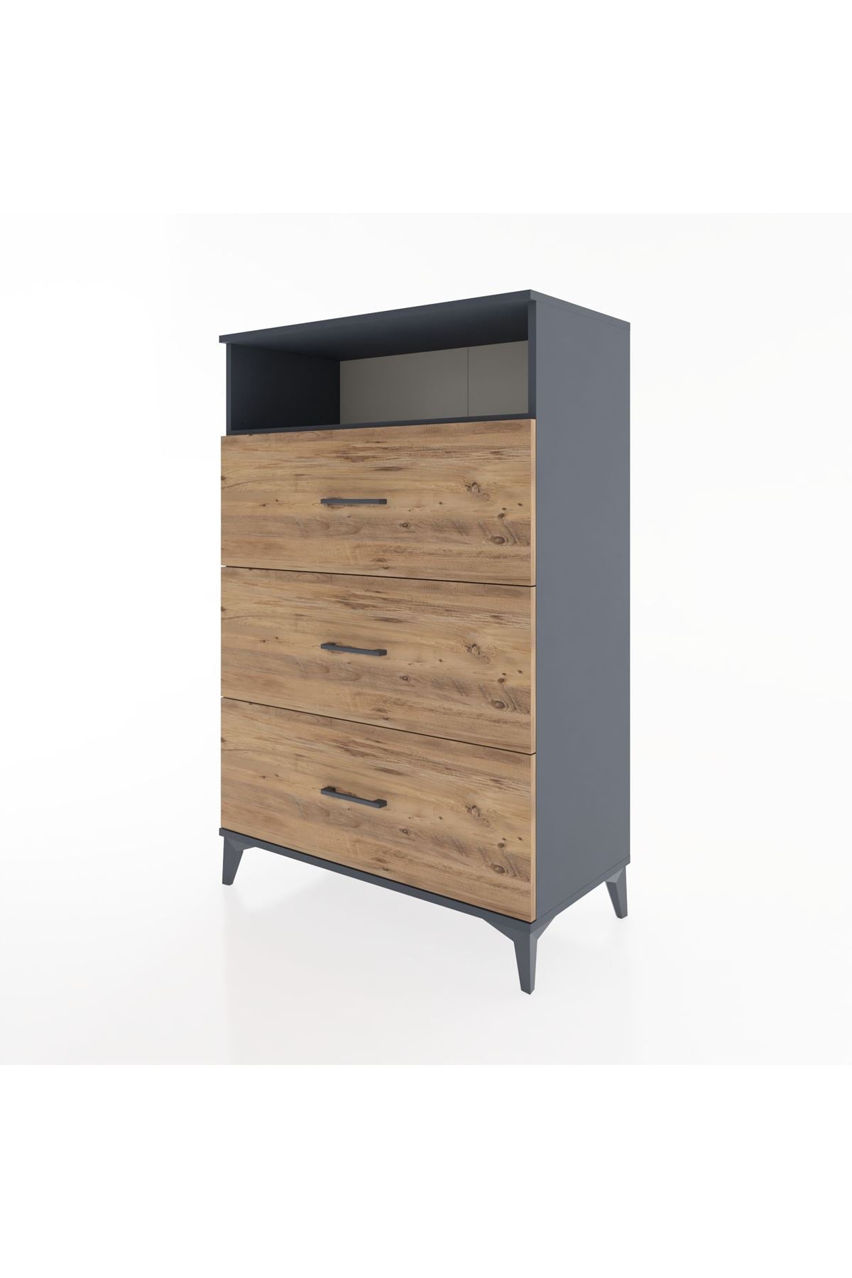 Hyperion Dolap Tek Raflı 3 Çekmeceli 88x44x134 - S51M123V6B