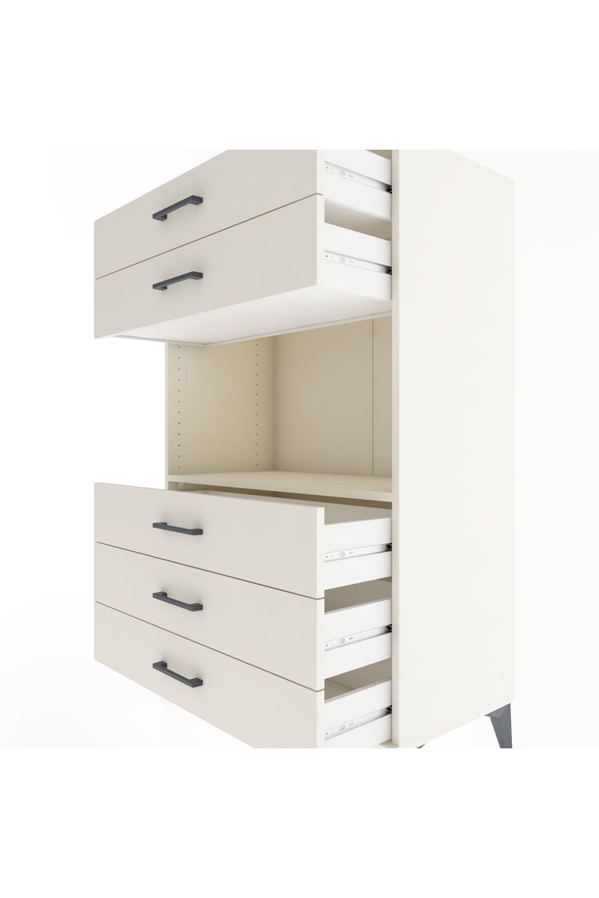 Hyperion Dolap Tek Raflı 5 Çekmeceli 88x44x134 - S51M126V1B