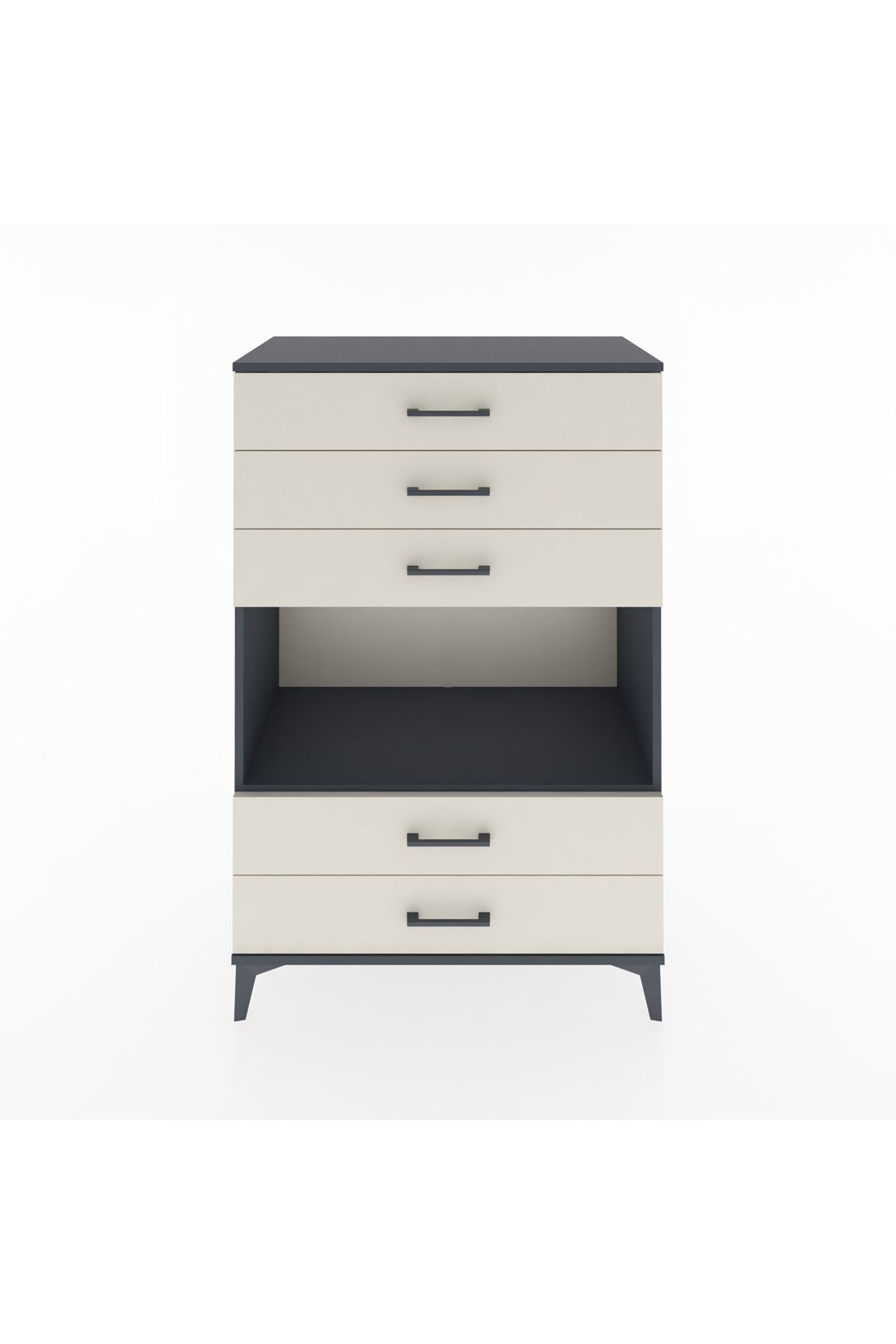 Hyperion Dolap Tek Raflı 5 Çekmeceli 88x44x134 - S51M127V4B