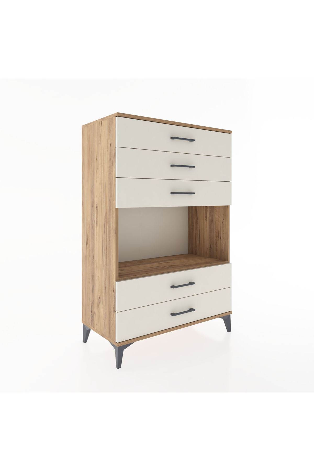Hyperion Dolap Tek Raflı 5 Çekmeceli 88x44x134 Çam-Aytaşı