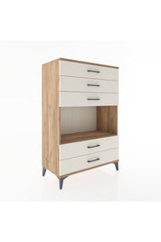 Hyperion Dolap Tek Raflı 5 Çekmeceli 88x44x134 Çam-Aytaşı