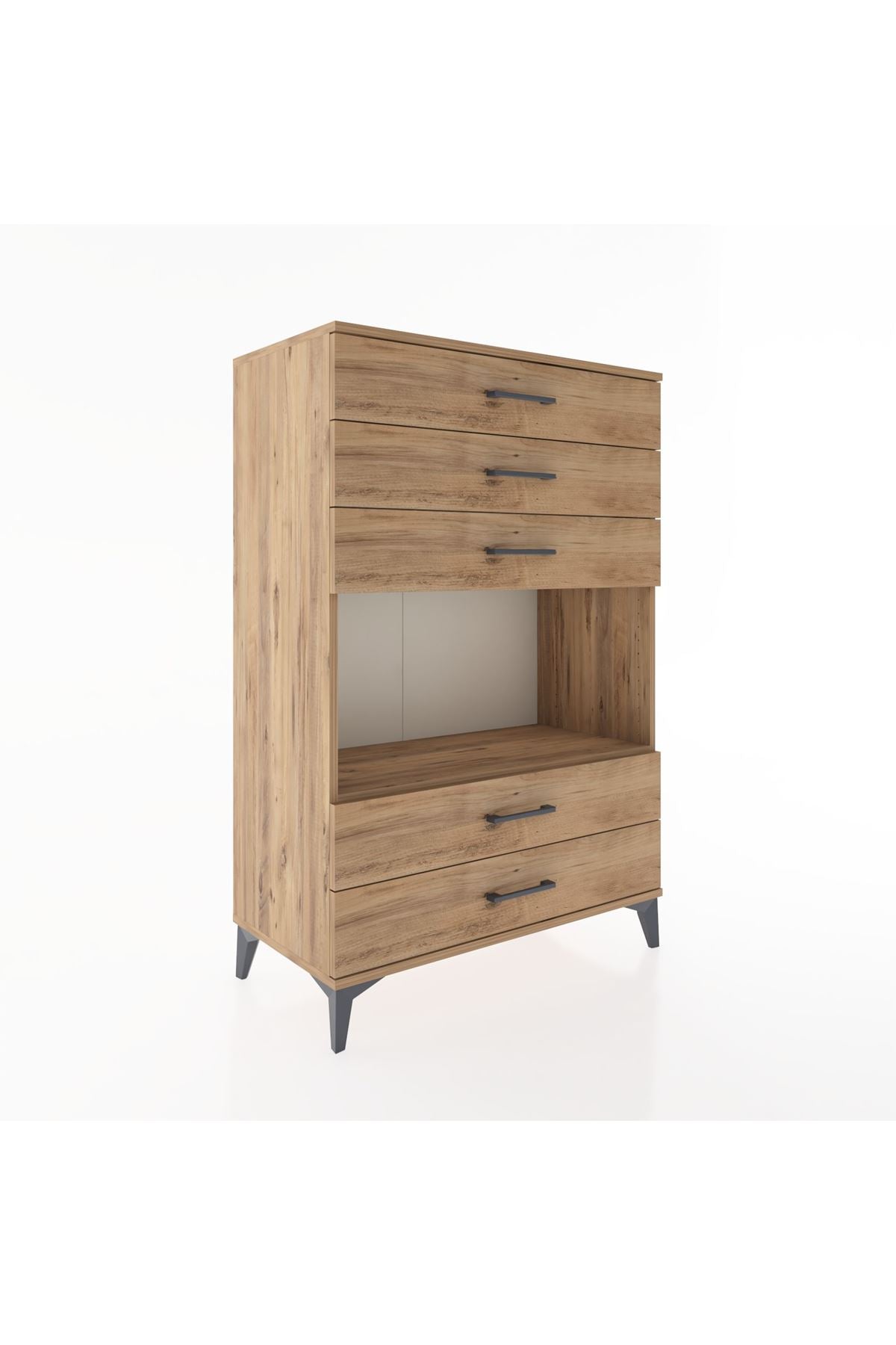 Hyperion Dolap Tek Raflı 5 Çekmeceli 88x44x134 - S51M127V9B