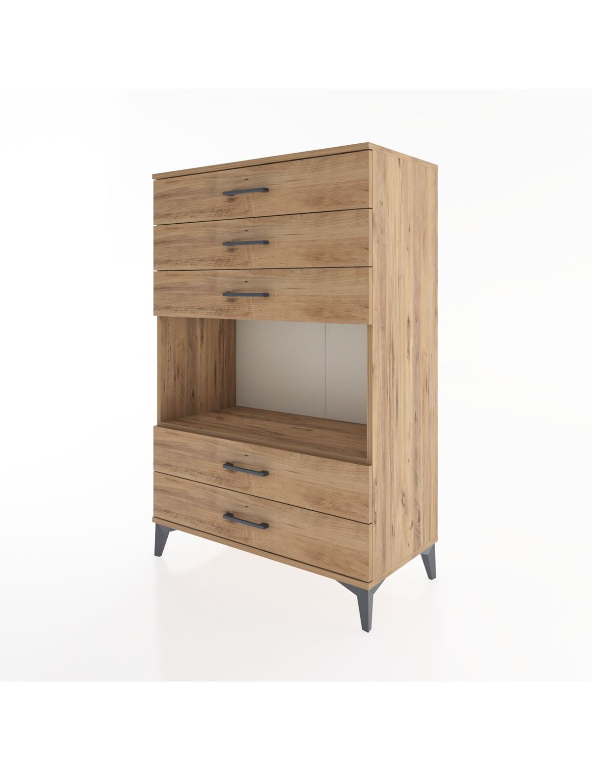Hyperion Dolap Tek Raflı 5 Çekmeceli 88x44x134 - S51M127V9B