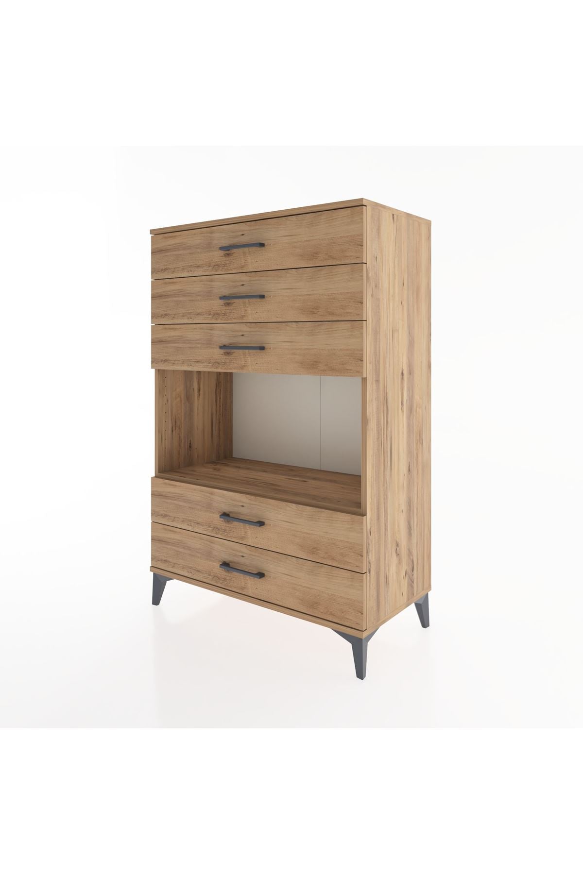 Hyperion Dolap Tek Raflı 5 Çekmeceli 88x44x134 - S51M127V9B