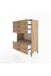 Hyperion Dolap Tek Raflı 5 Çekmeceli 88x44x134 - S51M127V9B