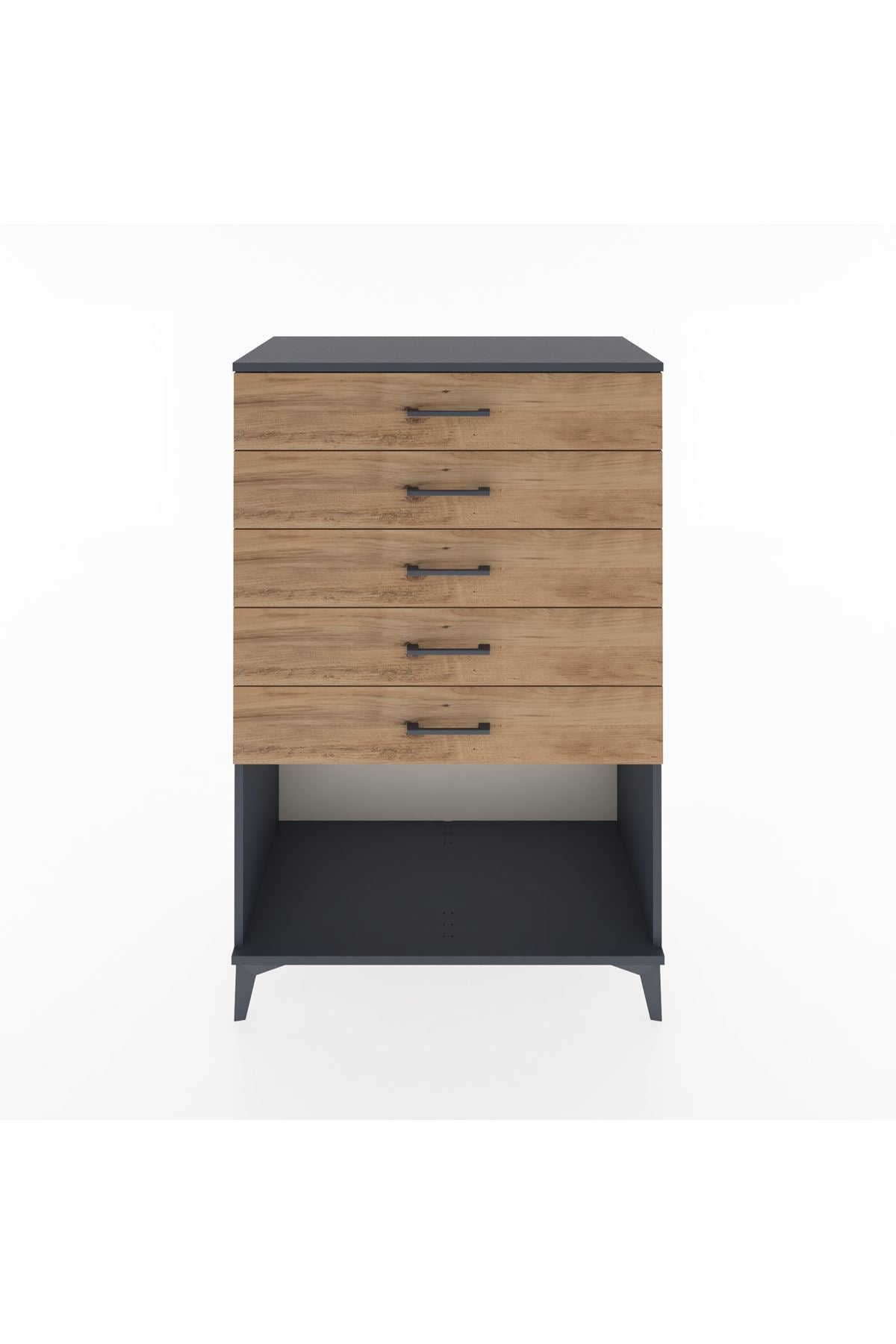Hyperion Dolap 5 Çekmeceli 88x44x134 Antrasit-Çam