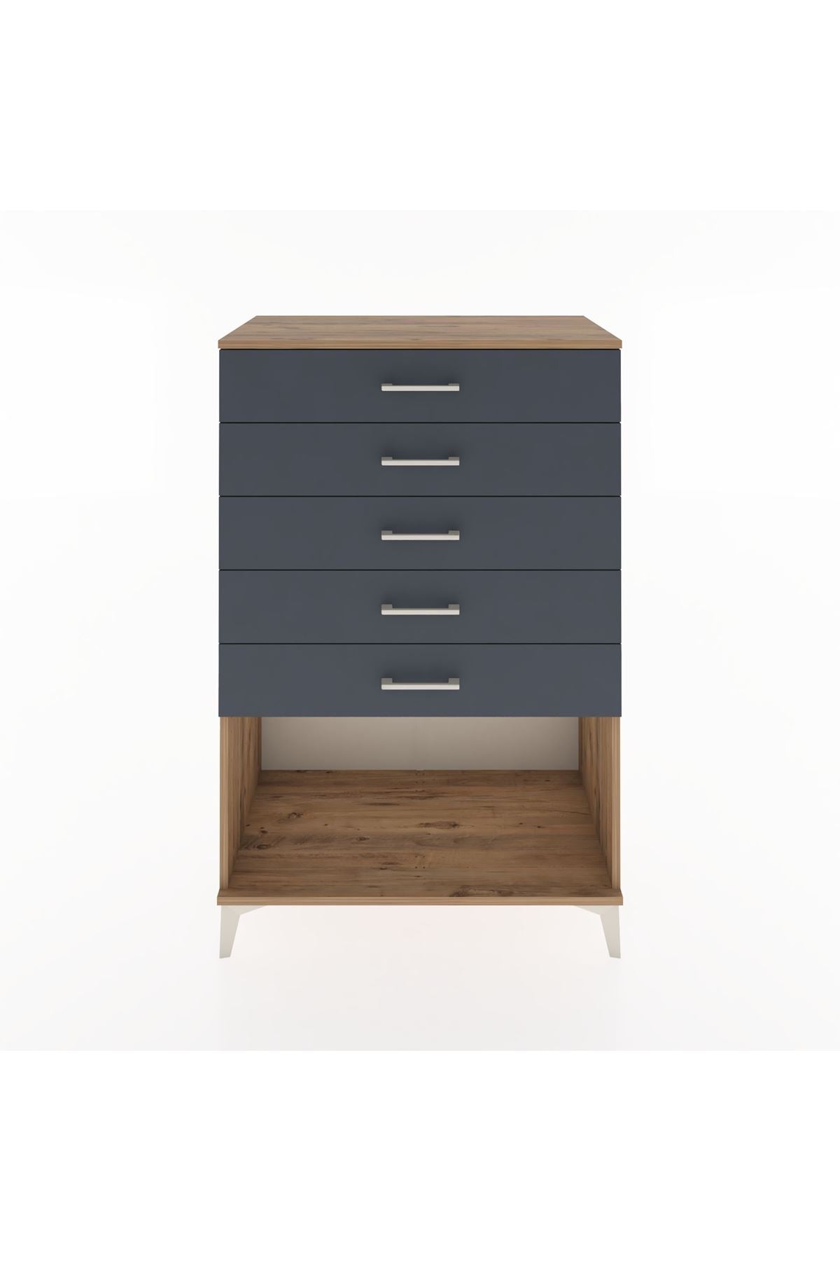 Hyperion Dolap 5 Çekmeceli 88x44x134 Çam-Antrasit