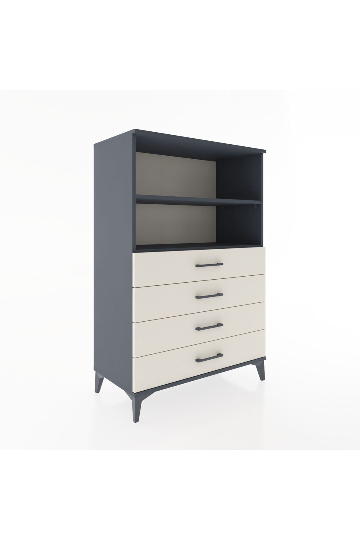 Hyperion Dolap 2 Raflı 4 Çekmeceli 88x44x134 - S51M129V4B