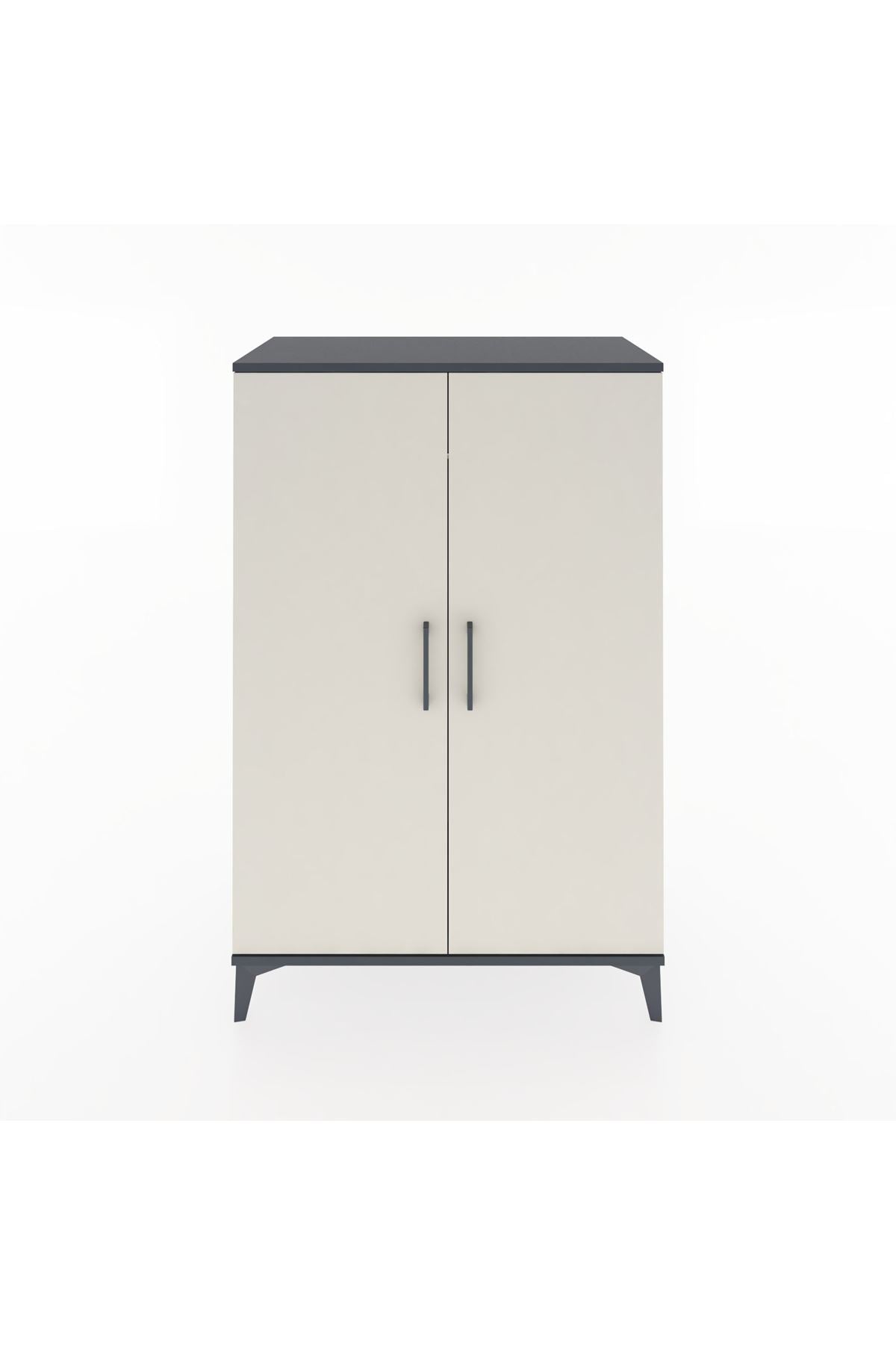 Hyperion Dolap 2 Kapaklı Tek Askılı 88x44x134 Antrasit-Aytaşı
