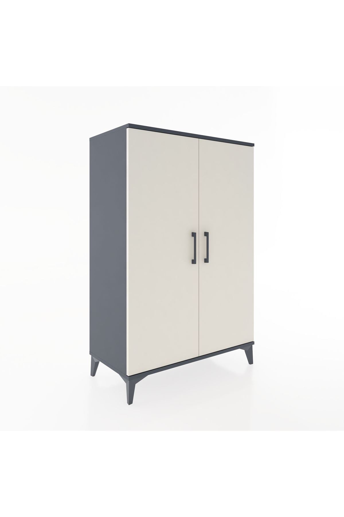Hyperion Dolap 2 Kapaklı Tek Askılı 88x44x134 Antrasit-Aytaşı